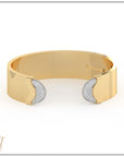 Doppia Wide Luna Cuff - Diamond Pave