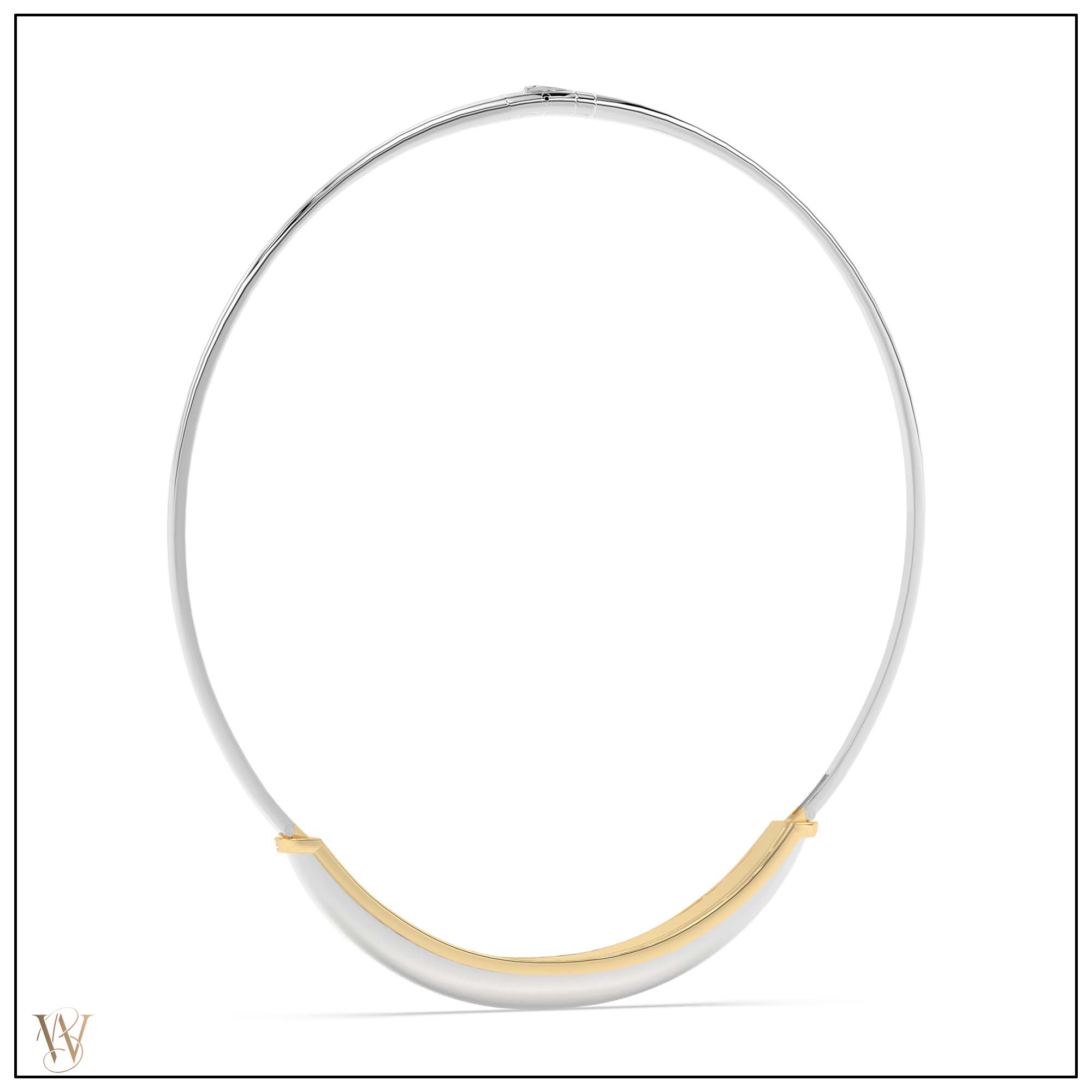 Luna Choker - Silver/Gold with Diamond Pave