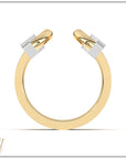 Doppia Luna Ring - Yellow Gold with White Gold Detail