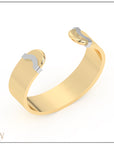 Doppia Wide Luna Cuff - Yellow Gold with White Gold Detail