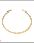 Doppia Wide Luna Cuff - Yellow Gold with White Gold Detail