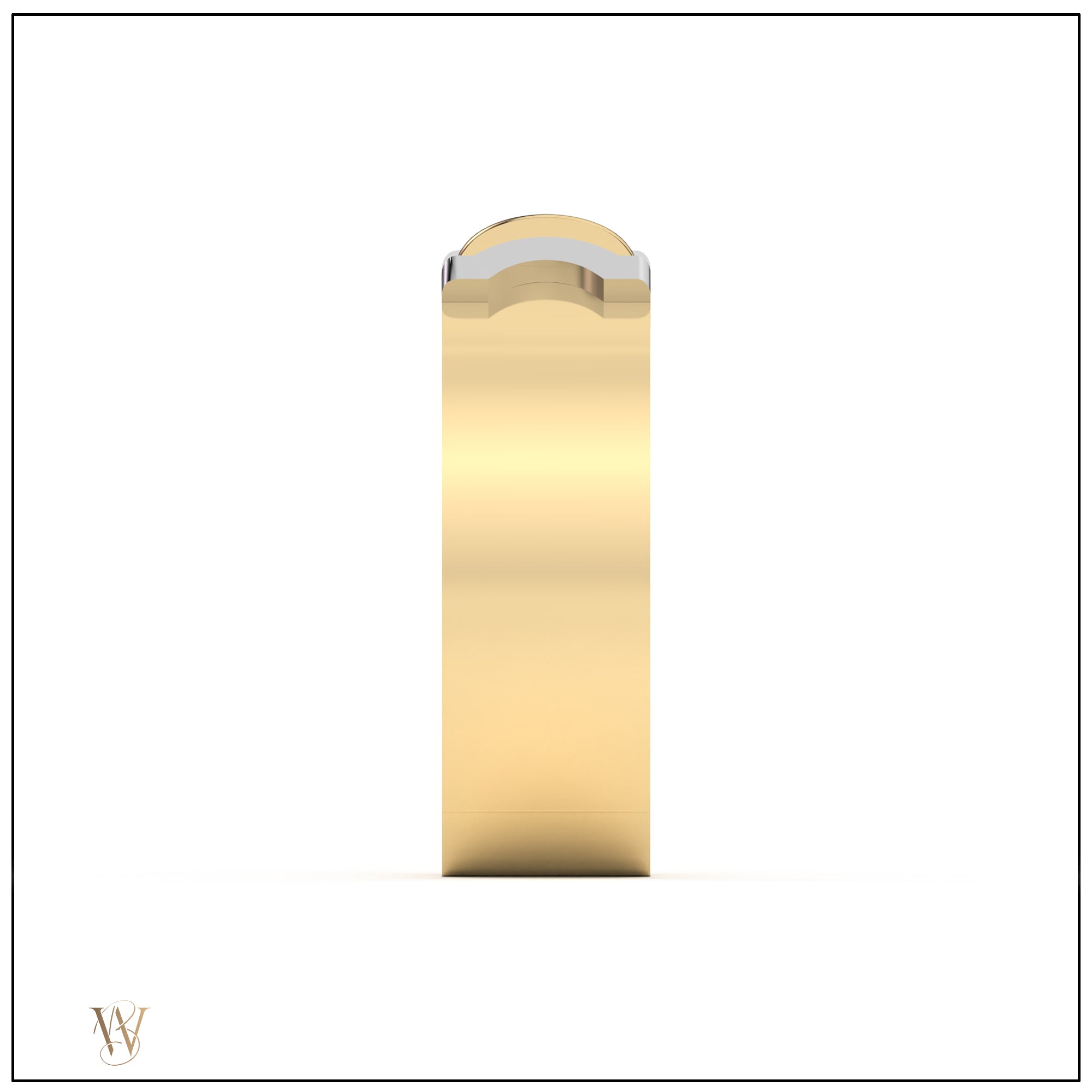 Doppia Wide Luna Cuff - Yellow Gold with White Gold Detail