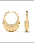 Luna Large  Hoops - Gold & Diamond Pave Detail