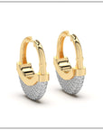 Luna Medium  Hoops - Gold & Diamond Pave