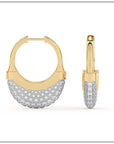 Luna Medium  Hoops - Gold & Diamond Pave