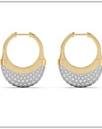 Luna Medium  Hoops - Gold & Diamond Pave