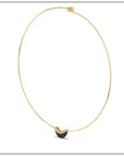 Luna Mini Wire Necklace - Onyx with Diamond Pave Detail