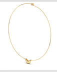 Luna Mini Wire Necklace - Gold with Diamond Pave Detail