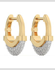 Luna Small  Hoops - Gold & Diamond Pave