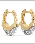 Luna Large  Hoops - Gold & Diamond Pave