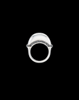 Luna Mini Ring - Silver with Black Diamond Detail