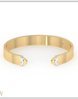 Doppia Slim Luna Cuff - Yellow Gold with White Gold Detail