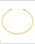 Doppia Slim Luna Cuff - Yellow Gold with White Gold Detail