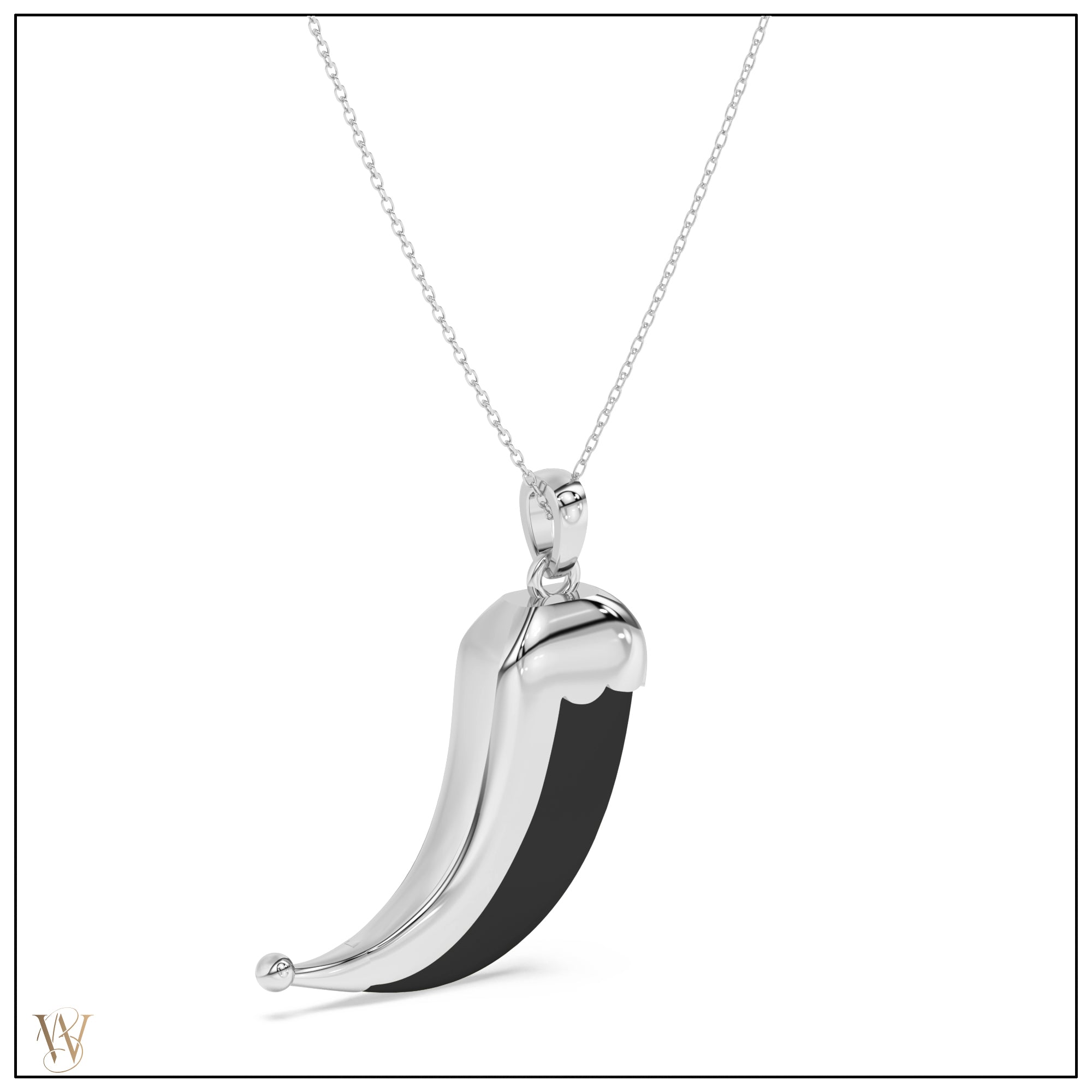 Wyld Dorian Horn - Silver &amp; Black Onyx