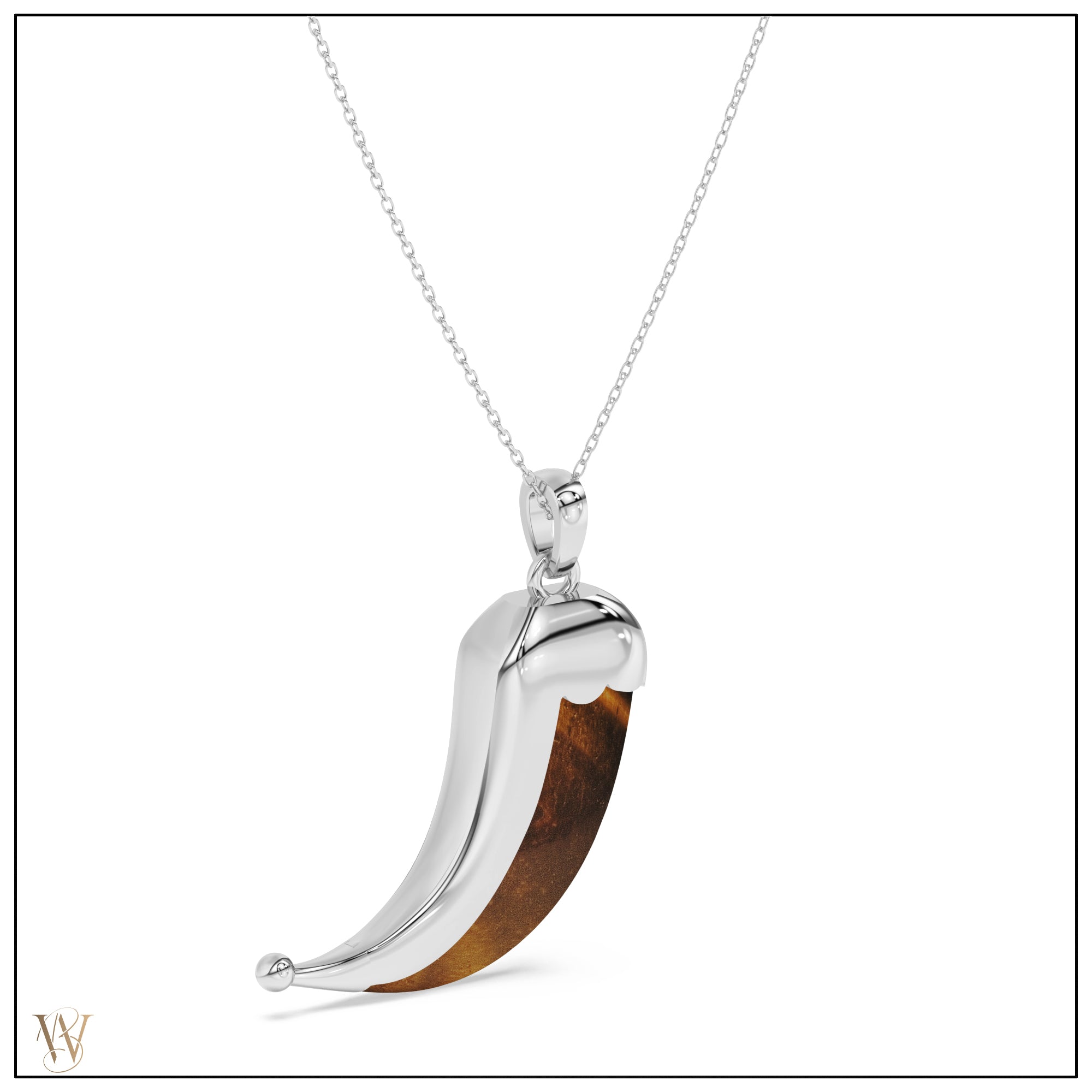 Wyld Dorian Horn - Silver &amp; Tiger Eye