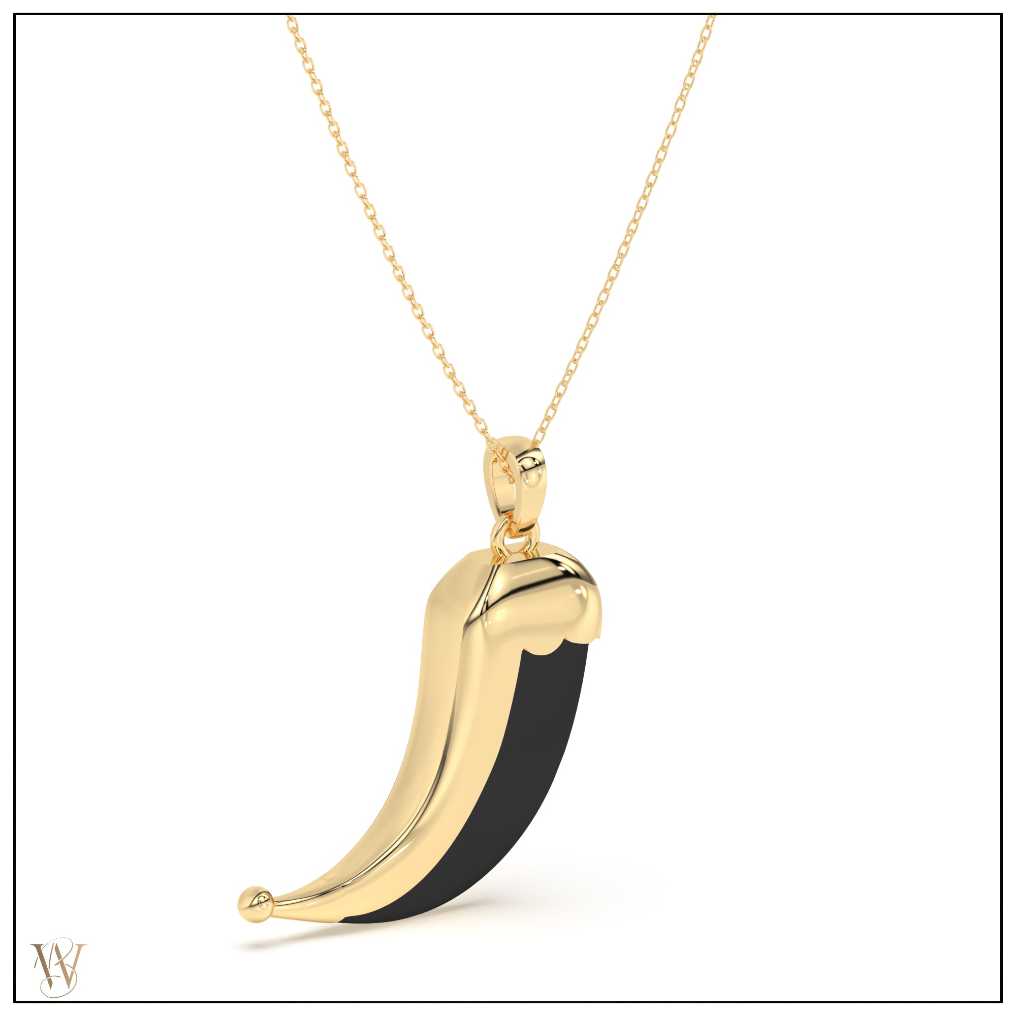 Wyld Dorian Horn - Yellow Gold and Black Onyx