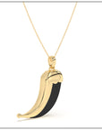 Wyld Dorian Horn - Yellow Gold and Black Onyx