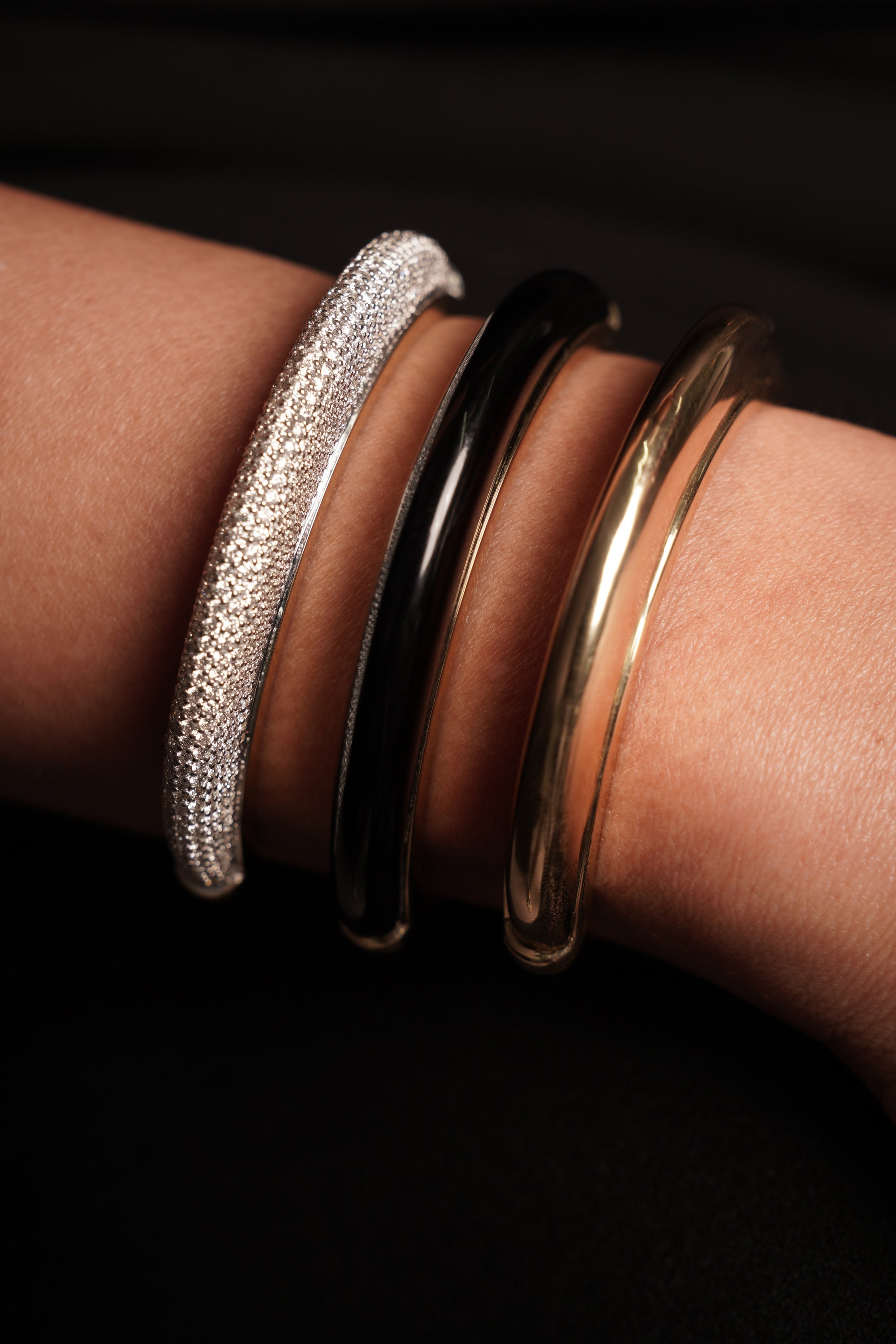 Luna Cuff -  Gold Diamond Pave