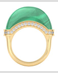 Luna Ring - Malachite with Diamond Detail