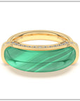 Luna Ring - Malachite with Diamond Detail