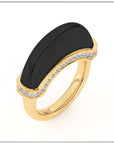 Luna Ring - Onyx with Diamond Detail