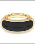 Luna Ring - Onyx with Diamond Detail