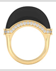 Luna Ring - Onyx with Diamond Detail