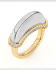 Luna Ring - White & Yellow Gold with Diamond Detail