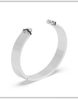Doppia Luna Slim Cuff - Silver with Black Diamond Detail