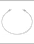 Doppia Luna Slim Cuff - Silver with Black Diamond Detail