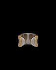 Doppia Luna Ring - Silver/Gold White Diamond Detail