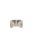 Doppia Luna Ring - Silver/Gold Diamond  Detail