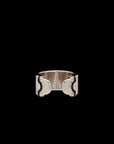 Doppia Luna Ring - Silver Black Diamond Detail