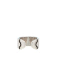 Doppia Luna Ring - Silver with Black Diamond Detail
