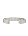 Doppia Luna Slim Cuff - Silver/Gold with Diamond Pave Detail