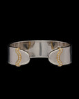 Doppia Luna Wide Cuff - Silver/Gold with Diamond Detail
