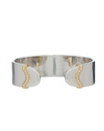 Doppia Luna Wide Cuff - Silver/Gold with Diamond Detail