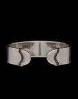 Doppia Luna Wide Cuff - Silver with Black Diamond Detail