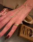 Eclipse Mini Ring - Gold with 3 -White Diamond  Pave