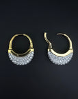 Luna Large  Hoops - Gold & Diamond Pave