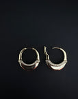 Luna Small  Hoops - Gold & Diamond Pave Detail