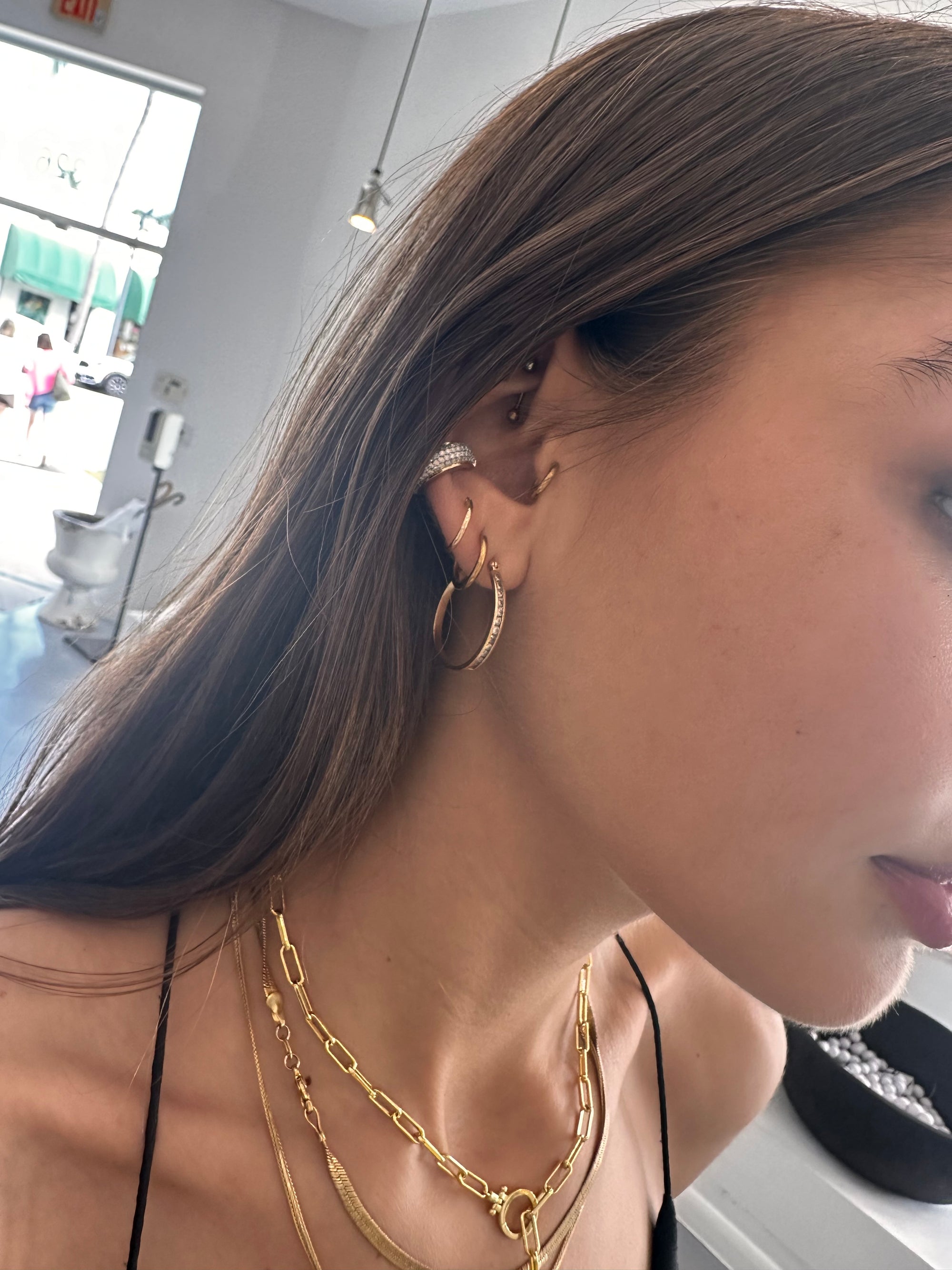 Luna Gold Earcuff - Diamond Pave