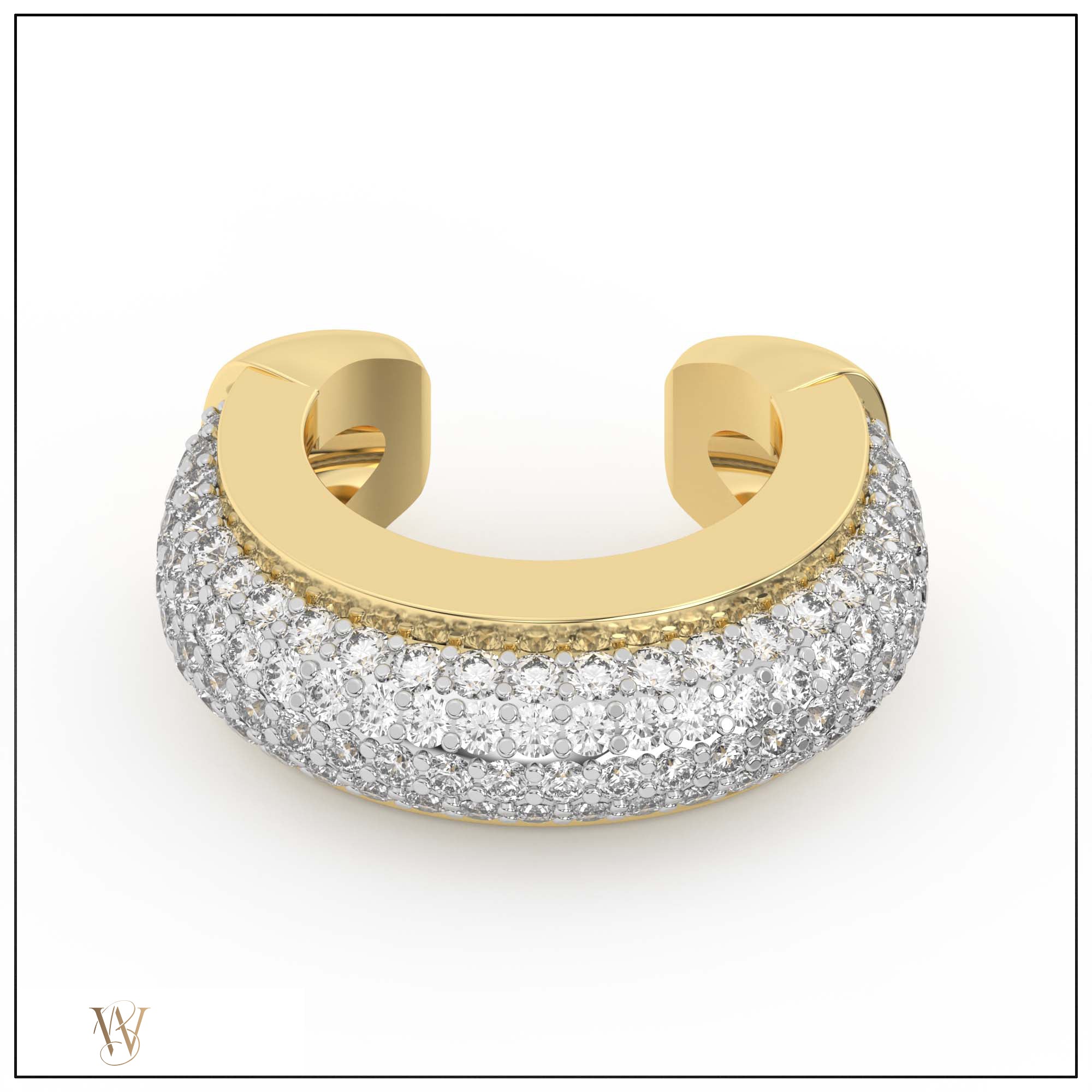 Luna Gold Earcuff - Diamond Pave