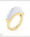 Luna Mini Ring - White & Yellow Gold