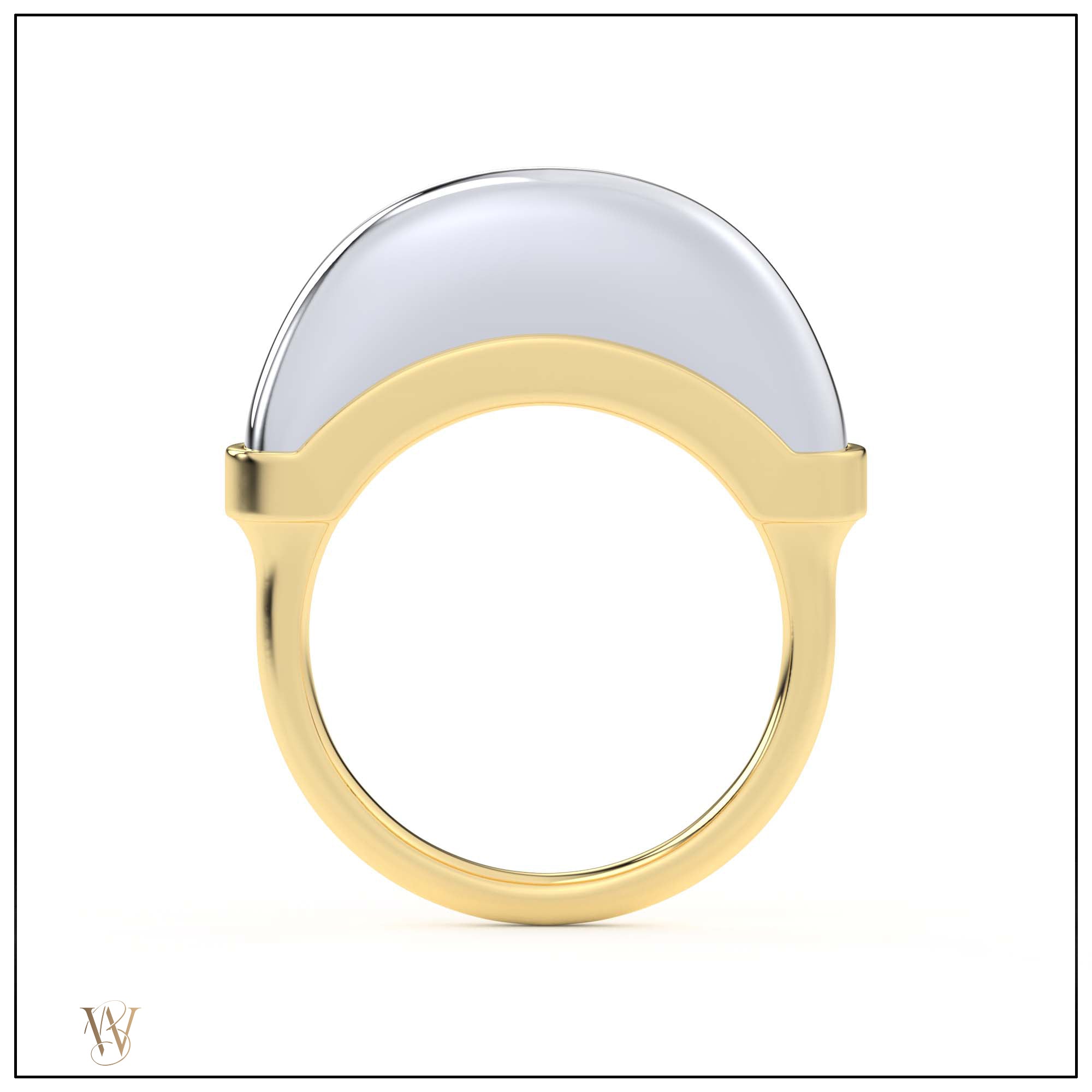 Luna Mini Ring - White &amp; Yellow Gold