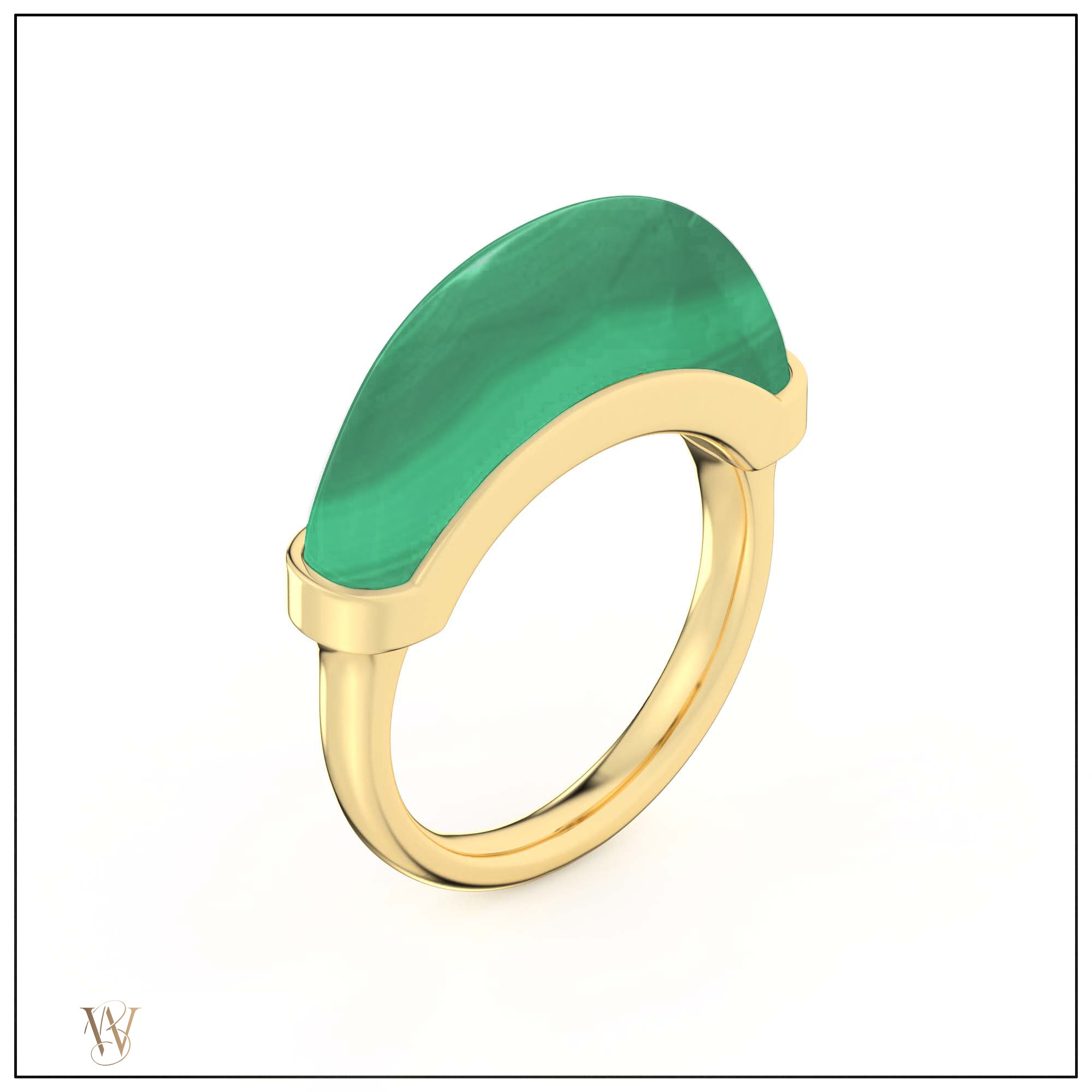 Luna Mini Ring - Malachite