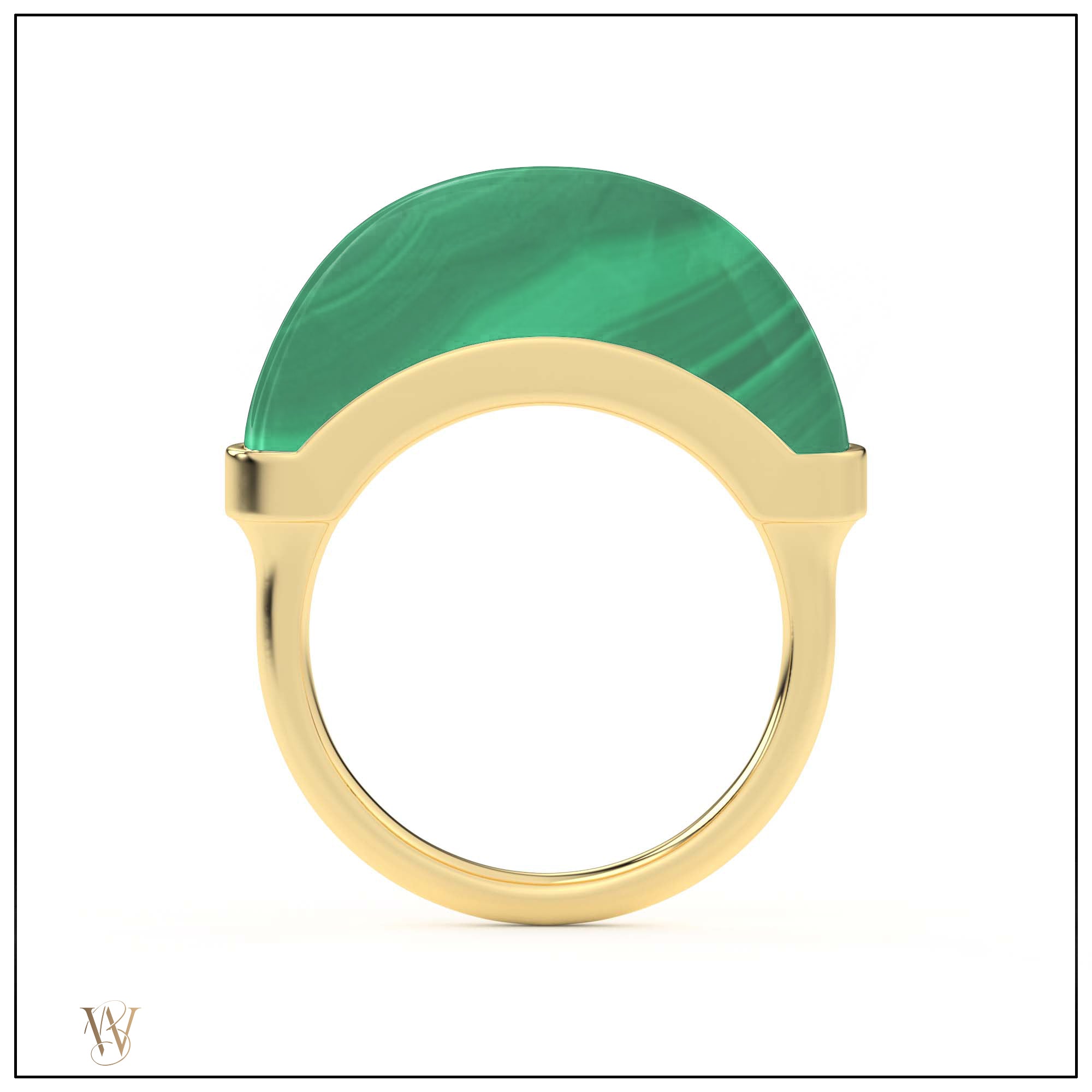 Luna Mini Ring - Malachite