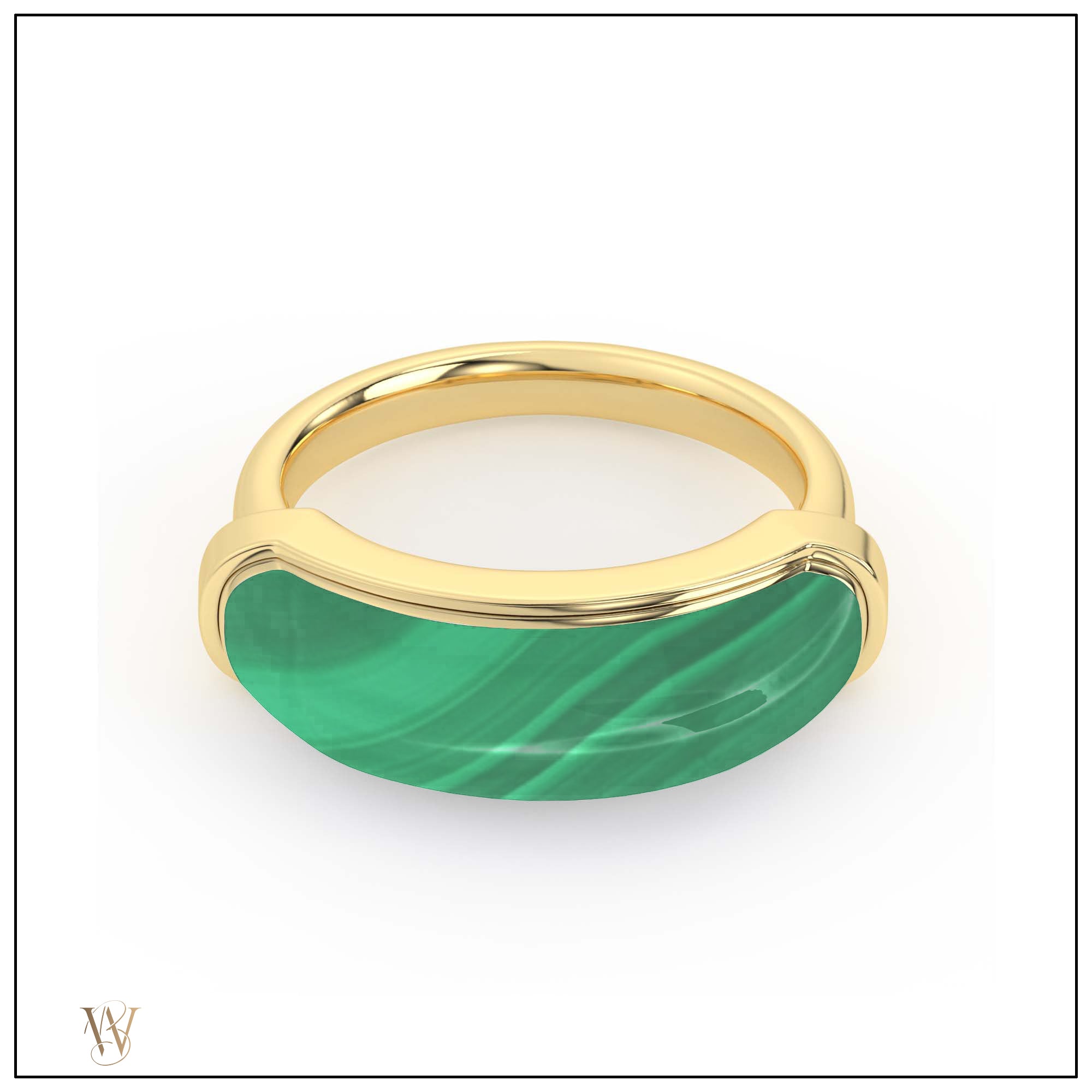 Luna Mini Ring - Malachite