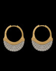 Luna Large Hoops - Gold with Diamond Pave