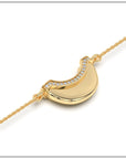 Luna Mini Bracelet - Gold with Diamond Pave Detail